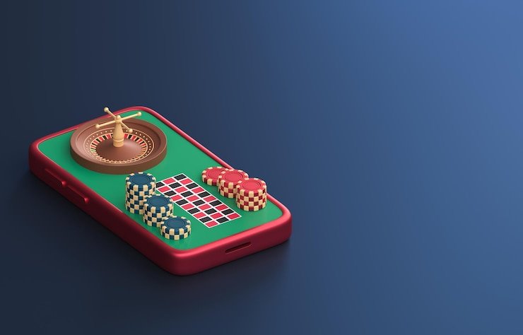 Bright neon gaming interface on mobile device